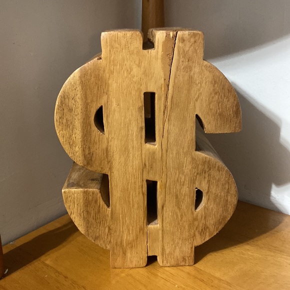 Wood Dollar Sign - Picture 4 of 4